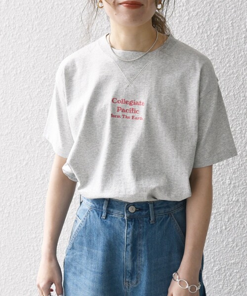 「Collegiate Pacific」 半袖Tシャツ ONE SIZE ライトグレー レディース_画像8