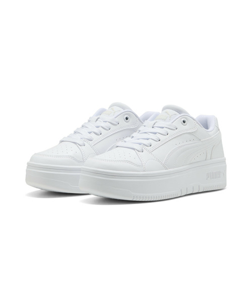 「PUMA」 ローカットスニーカー 22.0cm ホワイト×グレー レディース_画像2