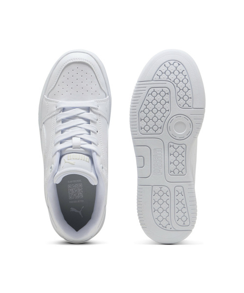 「PUMA」 ローカットスニーカー 22.0cm ホワイト×グレー レディース_画像4