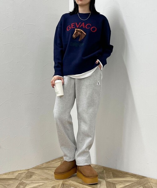 「GEVACO」 イージーパンツ 38 ミント レディース_画像2