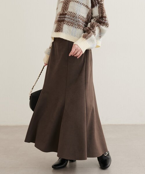 natural couture ロング スカート ポンチスエードマーメイドスカート
