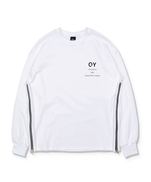 OY Tシャツ ホワイト OY tシャツ Tシャツ 『OY/オーワイ』METAL SIDE ZIPPER SLEEVE T