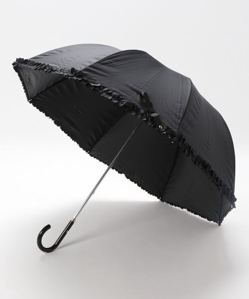 新品 LANVIN en Bleu ドビーフリル 晴雨兼用折りたたみ傘 ブラック MOONBAT｜LANVIN en Bleu(ランバン オン ブルー)ドビーフリル
