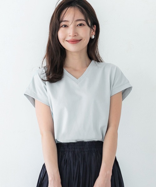 tシャツ フレンチVネックTシャツ レディース coca tシャツ Tシャツ ＼新色登場／フレンチスリーブVネックT