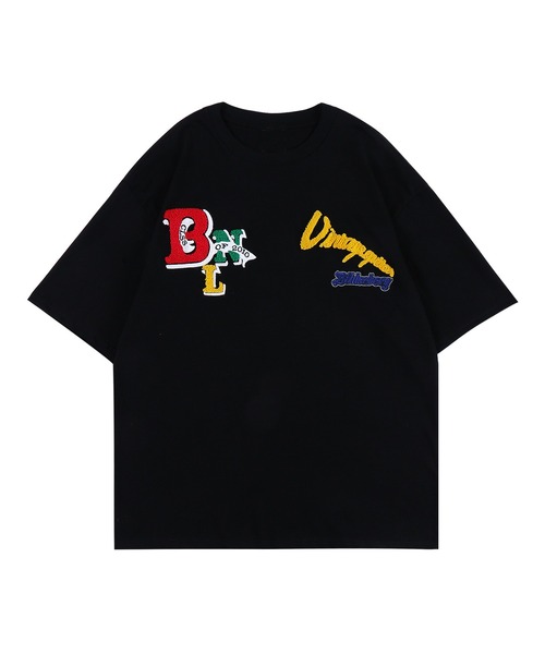 tシャツ HOOK- アメカジ風ワッペン刺繍半袖TEE (SS) メンズ レディース