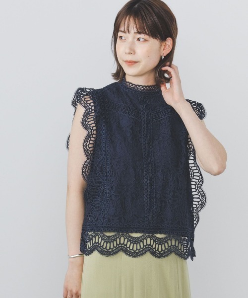 tシャツ マルチレース ハイネック プルオーバー レディース BEAMS HEART tシャツ マルチレース ハイネック プルオーバー