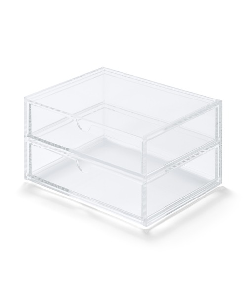 無印良品（MUJI） 収納 重なるアクリルケース2段引出 約幅17．5