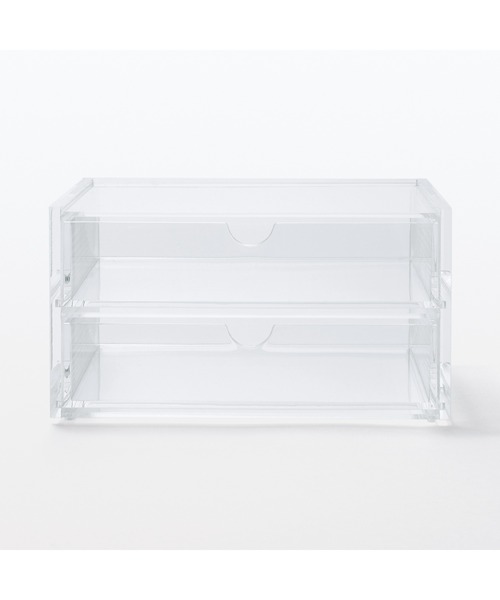 無印良品（MUJI） 収納 重なるアクリルケース2段引出 約幅17．5