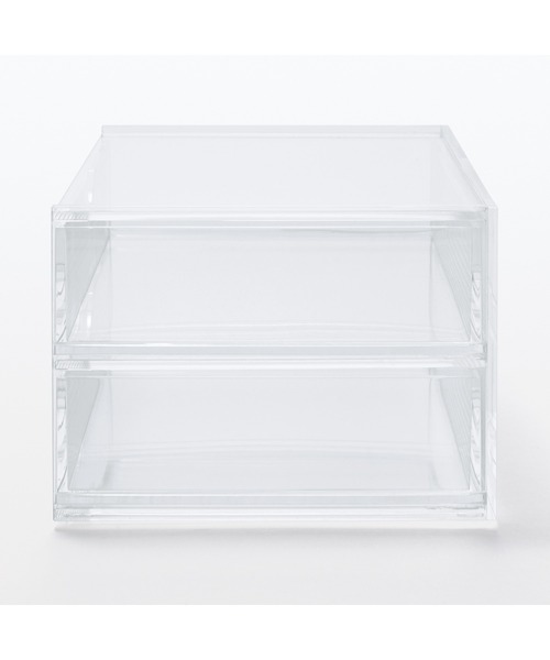 無印良品（MUJI） 収納 重なるアクリルケース2段引出 約幅17．5