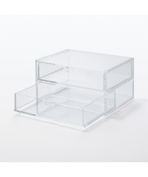 無印良品（MUJI） 収納 重なるアクリルケース2段引出 約幅17．5