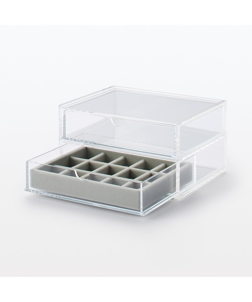 無印良品（MUJI） 収納 重なるアクリルケース2段引出 約幅17．5