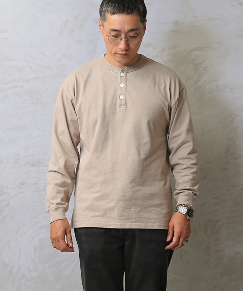 WAIPER.inc tシャツ Good wear USAコットン ヘンリーネック L/S