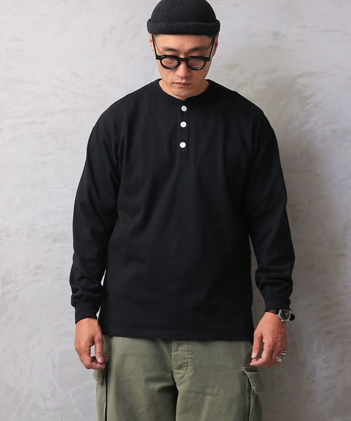 WAIPER.inc tシャツ Good wear USAコットン ヘンリーネック L/S