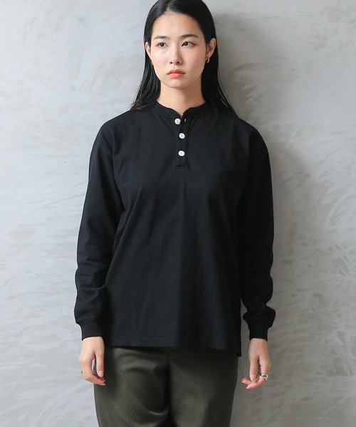 WAIPER.inc tシャツ Good wear USAコットン ヘンリーネック L/S