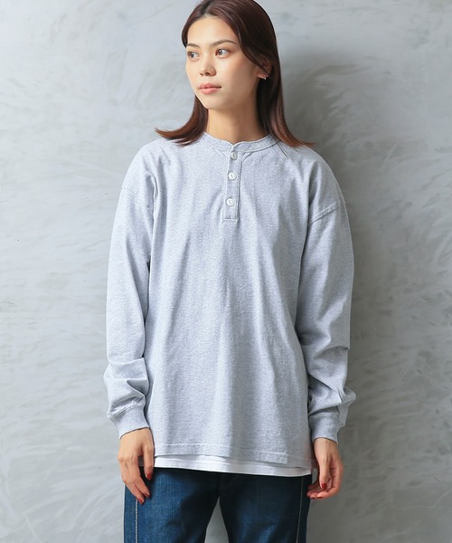 WAIPER.inc tシャツ Good wear USAコットン ヘンリーネック L/S