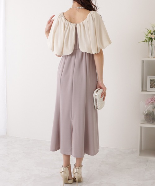 Lace Ladies ドレス ハイウエスト 2WAY マーメイド バイカラー