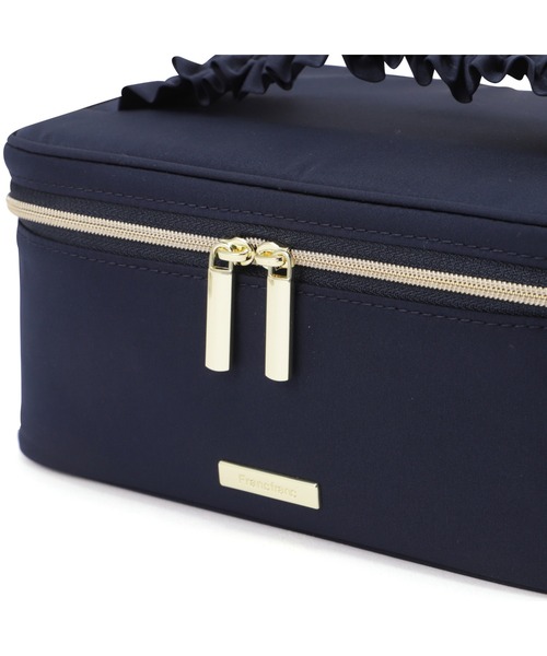 Francfranc（フランフラン） ポーチ フリル バニティポーチ S ネイビー