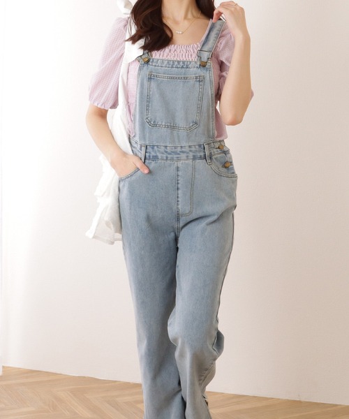 Lace Ladies サロペット オーバーオール 裾スリット ハイ
