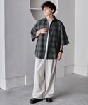 シャツ 半袖 オーバーサイズ スモークオンブレ...の詳細画像2
