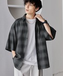 シャツ 半袖 オーバーサイズ スモークオンブレ...の詳細画像4
