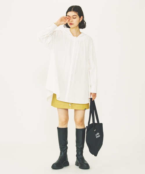 MILKFED. ブラウス シャツ HOODED GATHER SHIRTS レディース