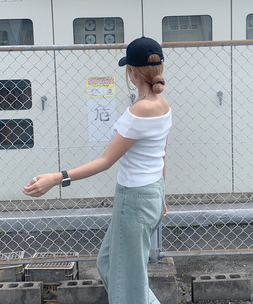 non-hedge ニット セーター サイドドロストオフショルニット