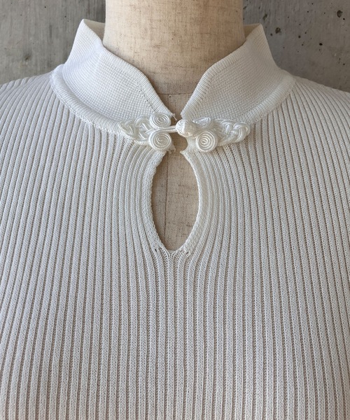 juemi ジュエミ チャイナニット CN Knot Button Knit meJane（ミージェーン） ニット セーター チャイナボタン リブニット
