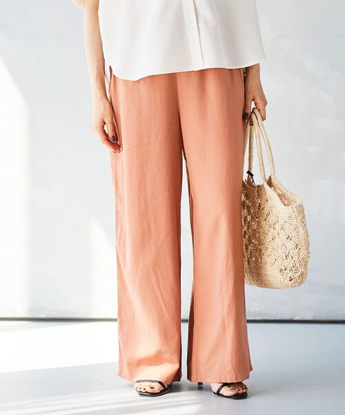 le.coeur blanc（ルクールブラン） パンツ 「手洗い可能」レーヨン麻