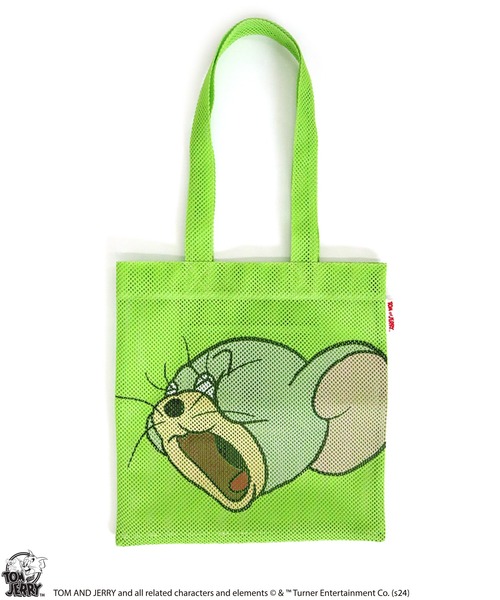 トートバッグ 「公式」TOM and JERRY フェイスメッシュトート