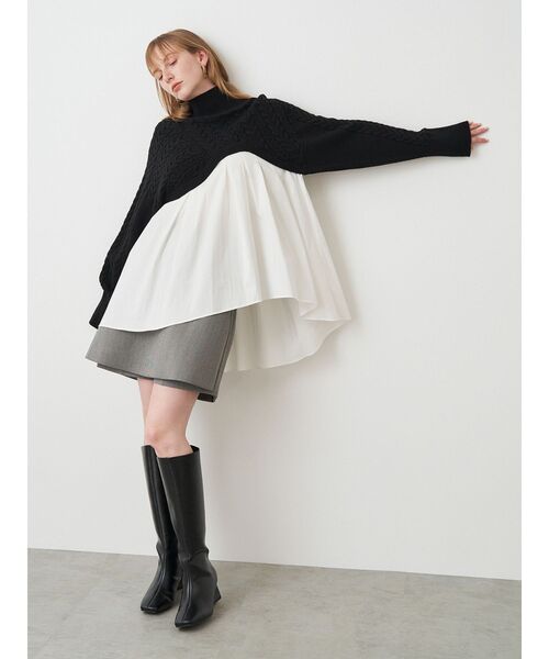 elendeek エレンディーク インヒール ロングブーツ ブラウン SQUARE LONG BOOTS | ELENDEEK/エレンディーク | 三越