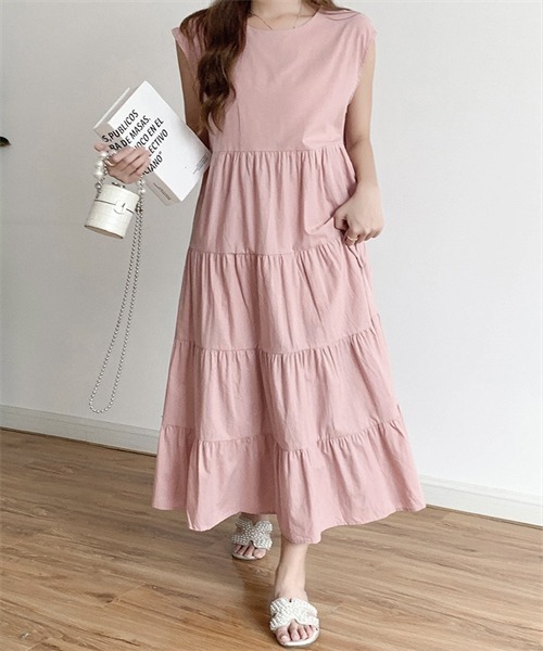 FREE STYLISTS ワンピース ノースリーブティアードワンピース