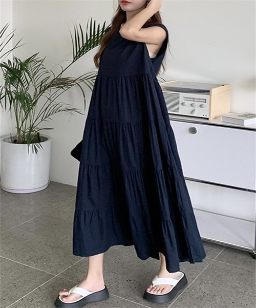 FREE STYLISTS ワンピース ノースリーブティアードワンピース