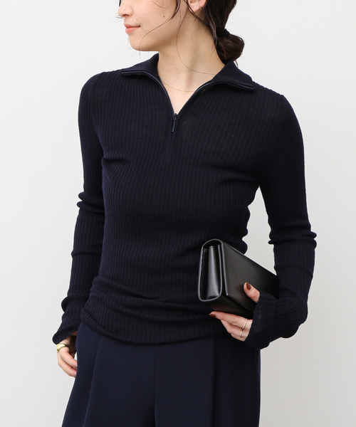 tibi カシミヤ　ジップアップ　ニット　セーター Deuxieme Classe ニット セーター *「Tibi/ティビ」RIBBED ZIPUP