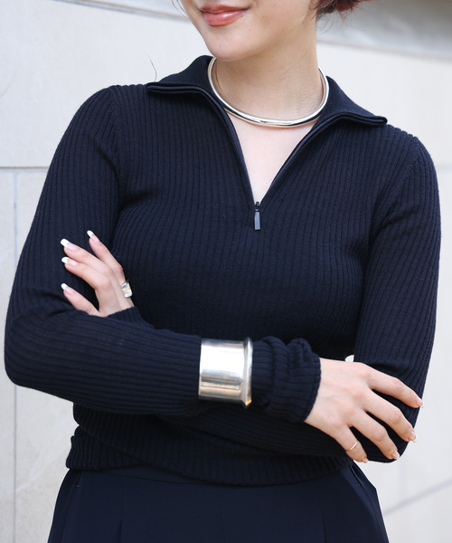 Deuxieme Classe ニット セーター *「Tibi/ティビ」RIBBED ZIPUP