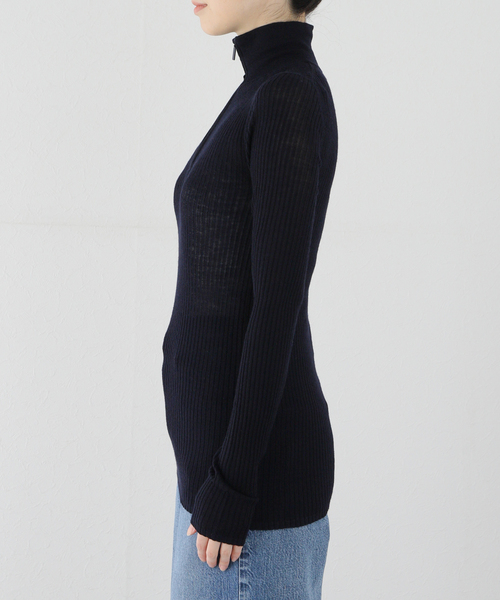 tibi カシミヤ　ジップアップ　ニット　セーター Deuxieme Classe ニット セーター *「Tibi/ティビ」RIBBED ZIPUP