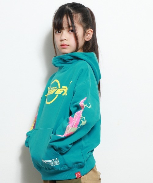 パーカー　子供服 X-girl Stages tシャツ エンボスロゴショート丈ジップパーカー