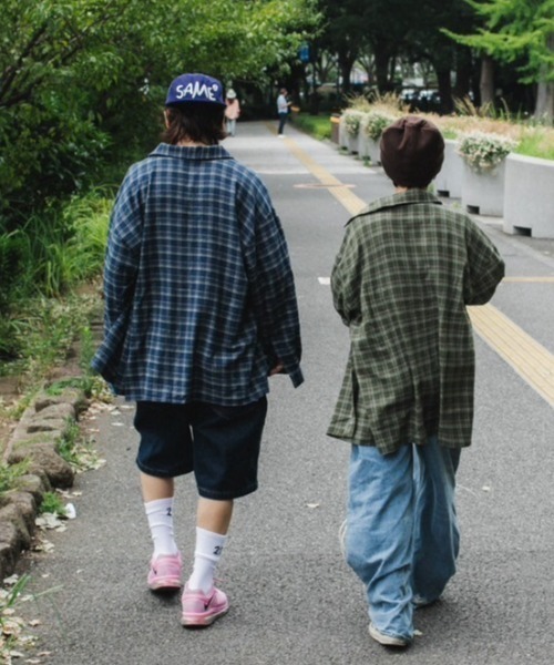 ブラウス シャツ check shirt レディース メンズ WudgeBoy ブラウス シャツ check shirt レディース メンズ