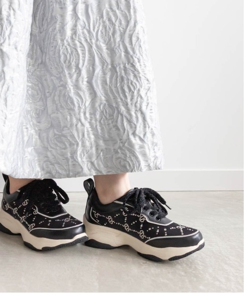 RANDA スニーカー モノグラム×ホットフィックスストーン
