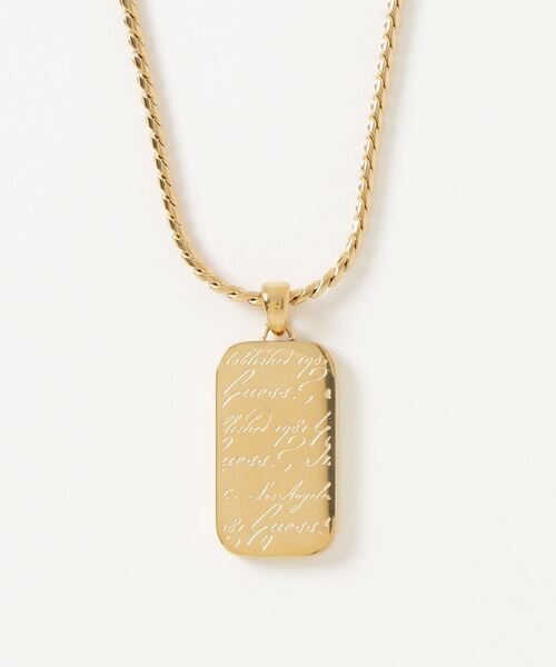 GUESS ネックレス INSCRIPTION 26”” SCRIPT TAG NECKLACE メンズ