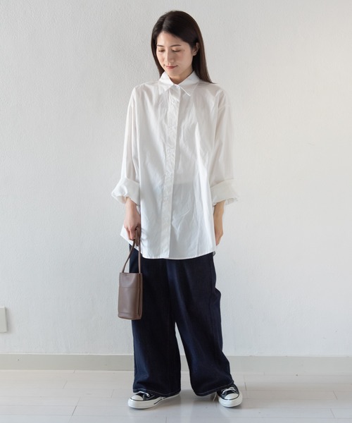 LOSUCA ブラウス シャツ レギュラーカラーオーバーサイズシャツ