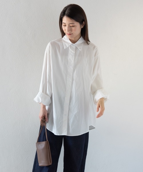 LOSUCA ブラウス シャツ レギュラーカラーオーバーサイズシャツ