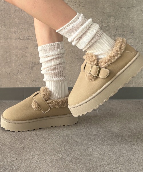 ブーツ ファーボアモカシンシューズ レディース : ZOZOTOWN Yahoo!店