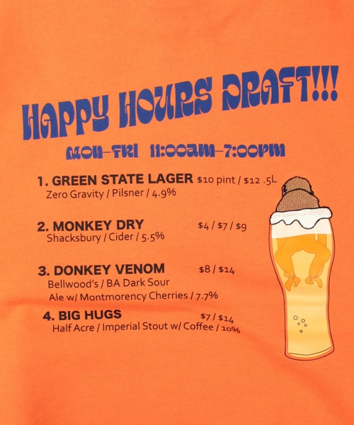 HUMAROUS トレーナー スウェット MONKEY BEER クルーネック