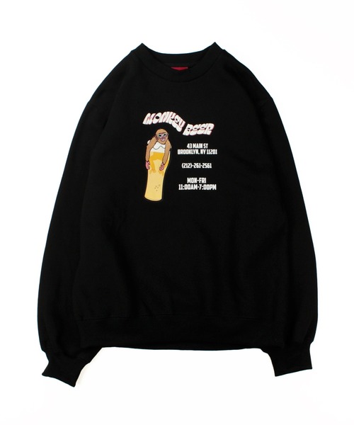 トレーナー スウェット HUMAROUS MONKEY BEER クルーネック スウェット レディース メンズ HUMAROUS トレーナー スウェット MONKEY BEER クルーネック
