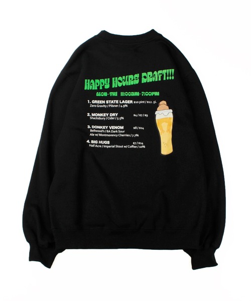 HUMAROUS トレーナー スウェット MONKEY BEER クルーネック