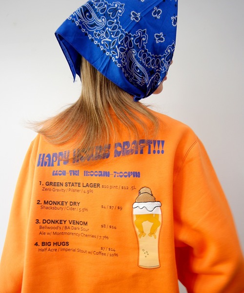 トレーナー スウェット HUMAROUS MONKEY BEER クルーネック スウェット レディース メンズ HUMAROUS トレーナー スウェット MONKEY BEER クルーネック