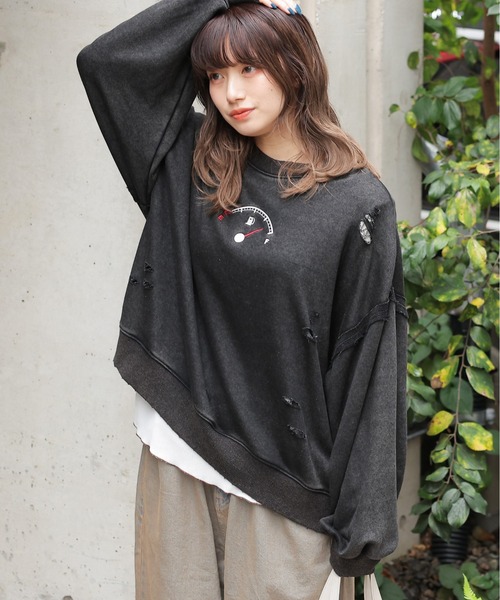 NEIGHBORHOOD ダメージ加工　フェード　スウェット　トレーナー　 L DOUBLE NAME トレーナー スウェット フェード加工ダメージプル