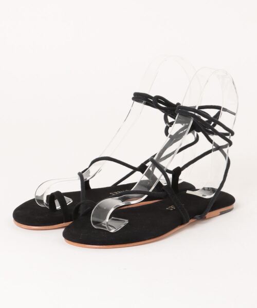 TKEES ブラック フラットサンダル TKEES 「TKEES」 フラットサンダル 5 ブラック レディース