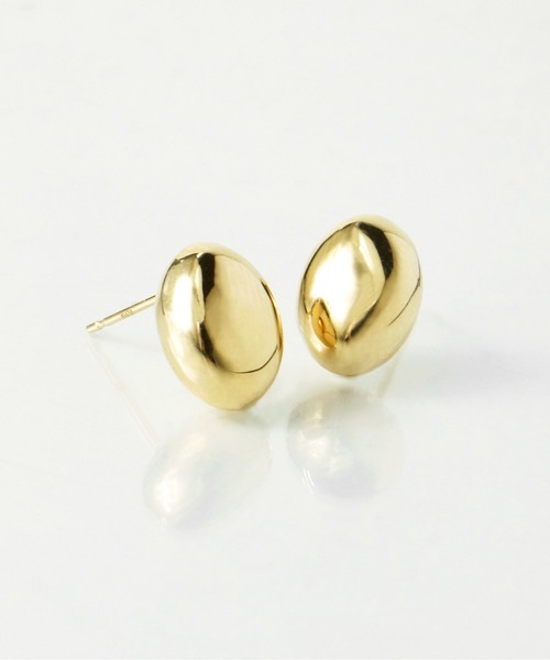 anq.」K10・パールOneStoneピアス 淡水パール（ピアス（両耳用