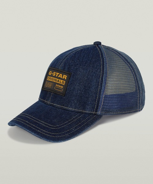 未使用45RＹキャップ　インディゴ G-STAR RAW キャップ 帽子 DENIM EMBRO BASEBALL TRUCKER CAP